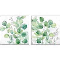 Framed 'Eucalyptus Leaves 2 Piece Art Print Set' border=