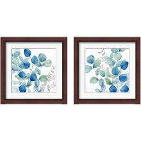 Framed Eucalyptus Leaves Navy 2 Piece Framed Art Print Set