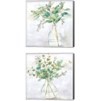 Framed 'Eucalyptus Vase 2 Piece Canvas Print Set' border=