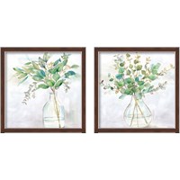 Framed 'Eucalyptus Vase 2 Piece Framed Art Print Set' border=
