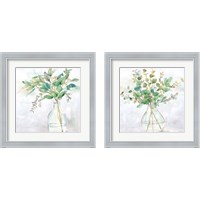 Framed 'Eucalyptus Vase 2 Piece Framed Art Print Set' border=