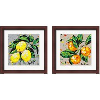 Framed 'Fruit Sketch 2 Piece Framed Art Print Set' border=