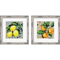 Framed 'Fruit Sketch 2 Piece Framed Art Print Set' border=