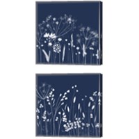 Framed 'Indigo Flowers 2 Piece Canvas Print Set' border=