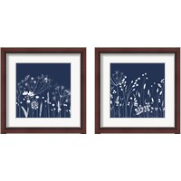 Framed Indigo Flowers 2 Piece Framed Art Print Set