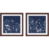 Framed 'Indigo Flowers 2 Piece Framed Art Print Set' border=