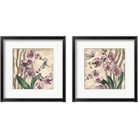 Framed Boho Orchid & Dragonfly 2 Piece Framed Art Print Set