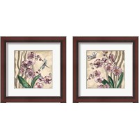 Framed Boho Orchid & Dragonfly 2 Piece Framed Art Print Set
