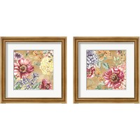 Framed Wildflower Medley Square Gold 2 Piece Framed Art Print Set