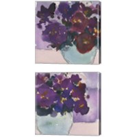 Framed 'African Violet 2 Piece Canvas Print Set' border=