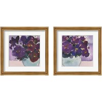 Framed 'African Violet 2 Piece Framed Art Print Set' border=