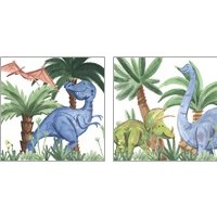 Framed 'Dino Buddies 2 Piece Art Print Set' border=