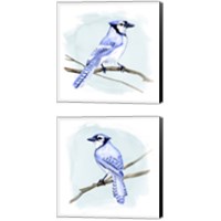 Framed 'Coastal Blue Jay 2 Piece Canvas Print Set' border=