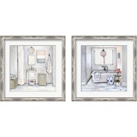 Framed 'Neutral Bath 2 Piece Framed Art Print Set' border=