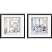 Framed 'Neutral Bath 2 Piece Framed Art Print Set' border=