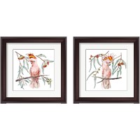 Framed 'Pink Cockatoo 2 Piece Framed Art Print Set' border=