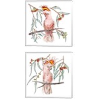 Framed 'Pink Cockatoo 2 Piece Canvas Print Set' border=