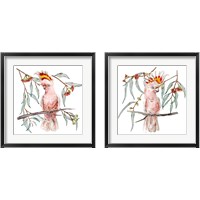Framed 'Pink Cockatoo 2 Piece Framed Art Print Set' border=