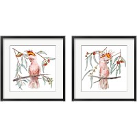 Framed 'Pink Cockatoo 2 Piece Framed Art Print Set' border=