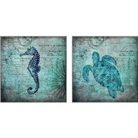 Framed 'Sea Horse 2 Piece Art Print Set' border=