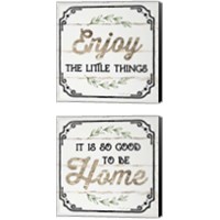 Framed 'Enjoy the Little Things 2 Piece Canvas Print Set' border=