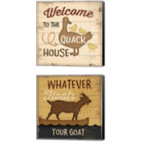 Framed 'Floats Your Goat 2 Piece Canvas Print Set' border=