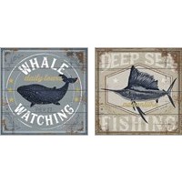 Framed 'Deep Sea Fishing 2 Piece Art Print Set' border=