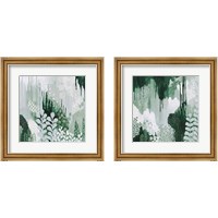 Framed 'Light Green Forest 2 Piece Framed Art Print Set' border=