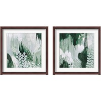 Framed 'Light Green Forest 2 Piece Framed Art Print Set' border=