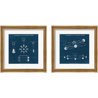 Framed Solar System Blueprint 2 Piece Framed Art Print Set
