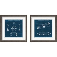 Framed 'Solar System Blueprint 2 Piece Framed Art Print Set' border=