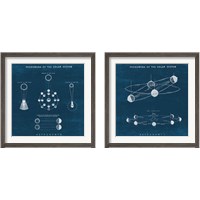 Framed 'Solar System Blueprint 2 Piece Framed Art Print Set' border=