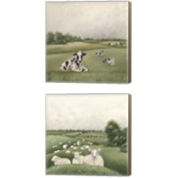 Framed 'Down on the Farm 2 Piece Canvas Print Set' border=