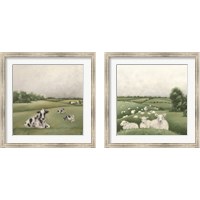 Framed 'Down on the Farm 2 Piece Framed Art Print Set' border=