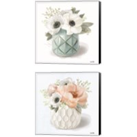 Framed 'Winter Anemones 2 Piece Canvas Print Set' border=