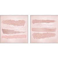 Framed 'Pink Glitter 2 Piece Art Print Set' border=