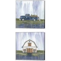 Framed Garden Truck & Barn 2 Piece Canvas Print Set