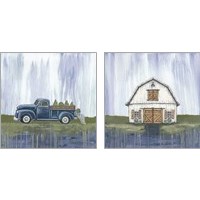 Framed Garden Truck & Barn 2 Piece Art Print Set