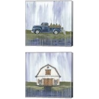 Framed Garden Truck & Barn 2 Piece Canvas Print Set
