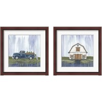 Framed 'Garden Truck & Barn 2 Piece Framed Art Print Set' border=