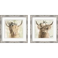 Framed 'Cow and Crown 2 Piece Framed Art Print Set' border=