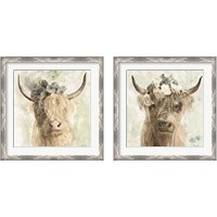 Framed 'Cow and Crown 2 Piece Framed Art Print Set' border=