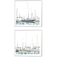 Framed 'Sailboat Scenery 2 Piece Canvas Print Set' border=