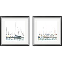 Framed 'Sailboat Scenery 2 Piece Framed Art Print Set' border=