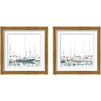 Framed 'Sailboat Scenery 2 Piece Framed Art Print Set' border=