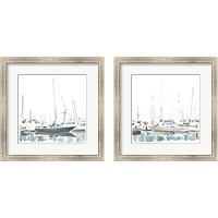 Framed 'Sailboat Scenery 2 Piece Framed Art Print Set' border=