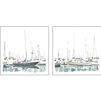 Framed Sailboat Scenery 2 Piece Art Print Set