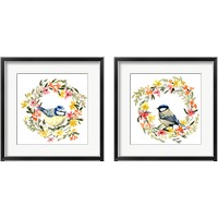 Framed Springtime Wreath & Bird 2 Piece Framed Art Print Set