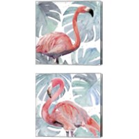 Framed 'Flamingo Splash 2 Piece Canvas Print Set' border=