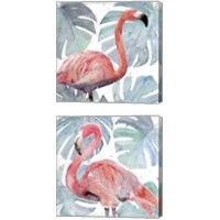 Framed Flamingo Splash 2 Piece Canvas Print Set